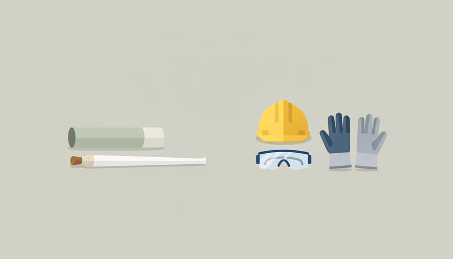 Pre-roll package on an office desk beside safety gloves
